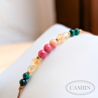 Bransoletka | Byk | Rodonit Cytryn Malachit