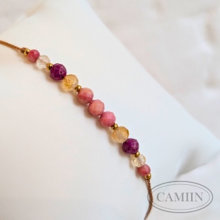 Bransoletka | Lew | Rodonit Cytryn Rubin