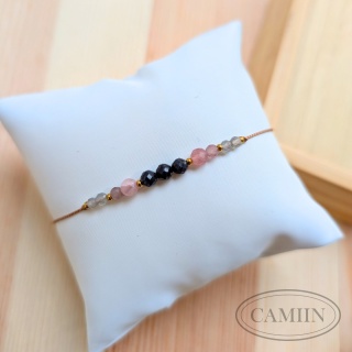 Bransoletka | Waga | Szafir Kwarc różowy Labradoryt