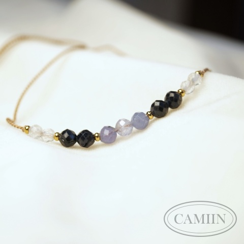 Bransoletka | Wodnik | Tanzanit Szafir Kryształ górski