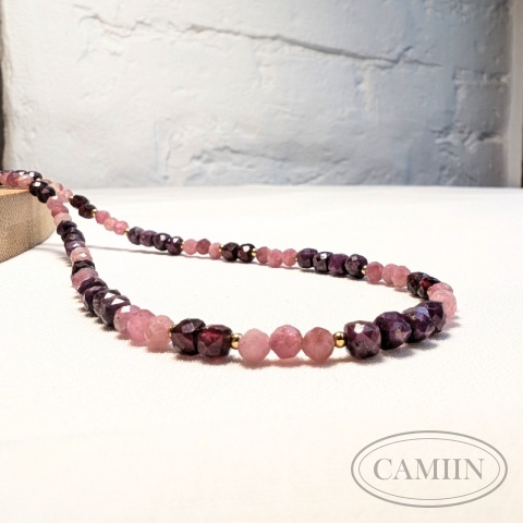 Naszyjnik Balance | Rubin Granat Turmalin różowy