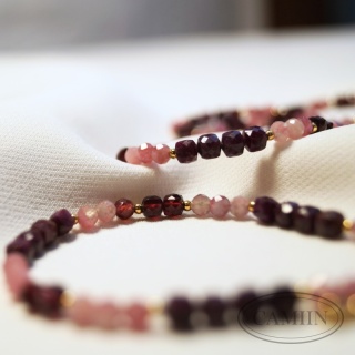 Naszyjnik Balance | Rubin Granat Turmalin różowy