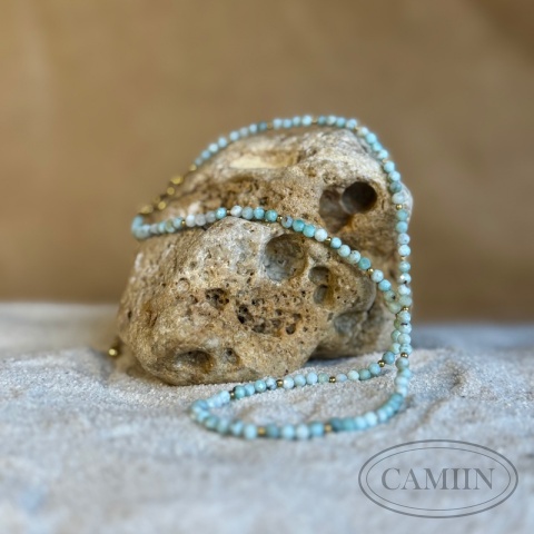 Naszyjnik damski z naturalnym Larimarem serce Karaibów Naszyjnik damski z naturalnym Larimarem serce Karaibów